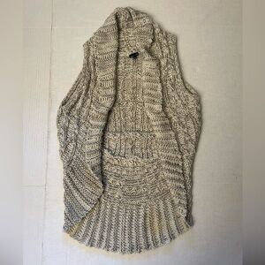 RXB Knitted Gray Cardigan Sweater Long Vest Sz-S. CC16